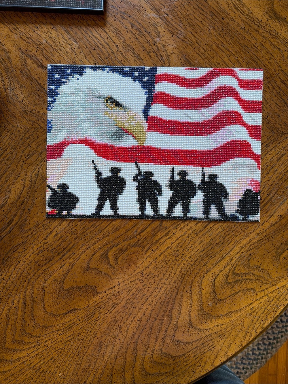 Patriotic Eagle and Soldier Mosaic Wall Art - Red, White, Blue